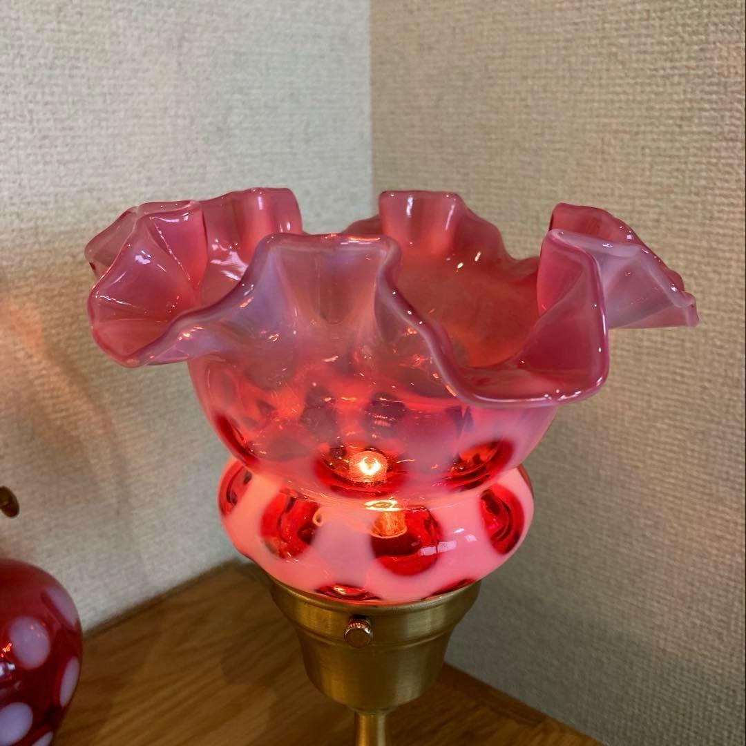 （専用）フェントン　1940年　オパールセント　ランプシェード　ドット