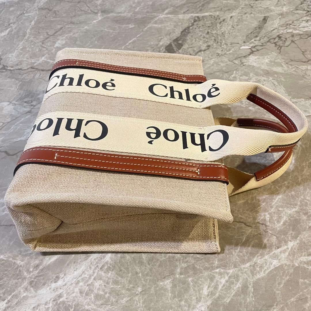 ✨美品✨Chloe リネン製WOODYスモールトートバッグ 正規品 即購入OK