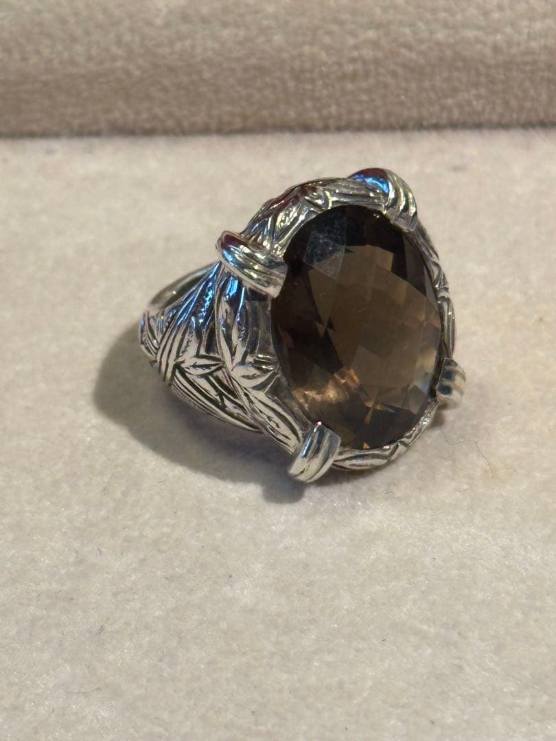 スティーブンデュエック　美しい大粒 煙水晶のヴィンテージリング　シルバー