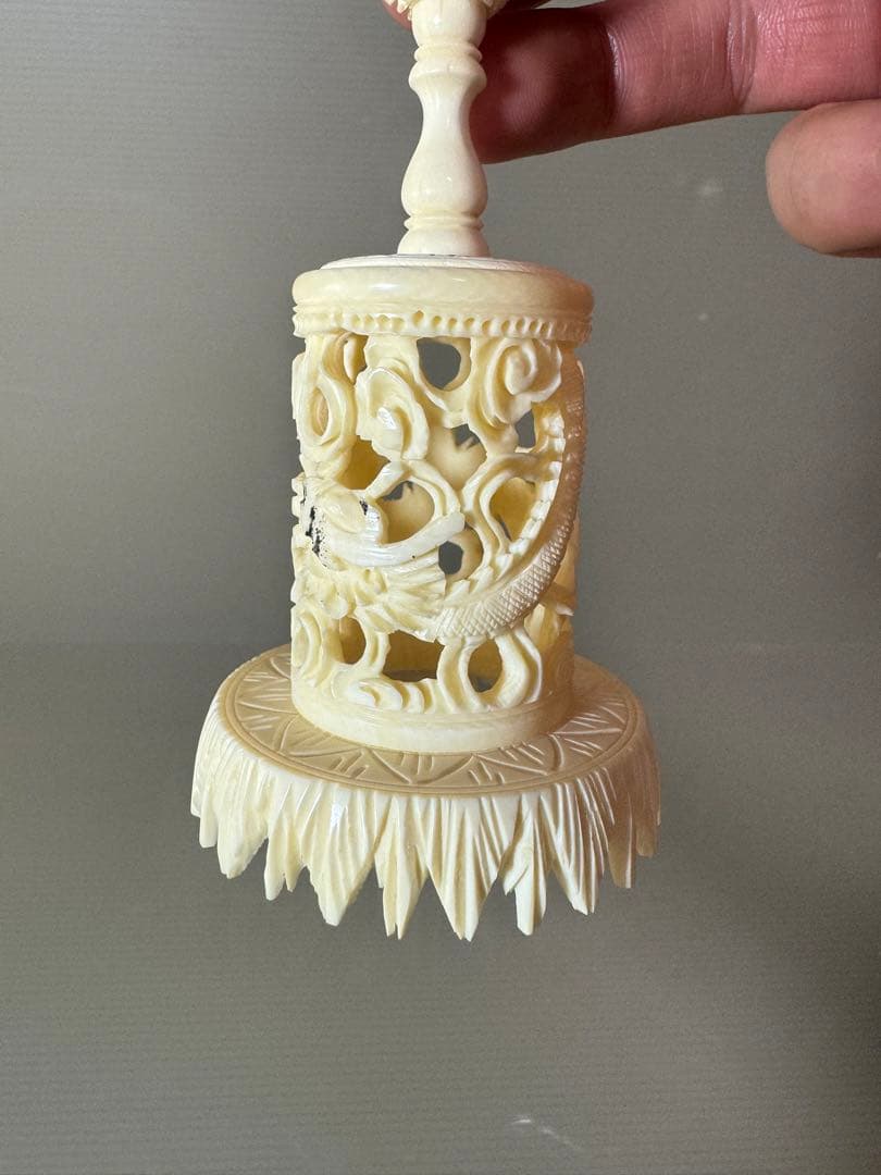 2735 天球儀　 龍文　彫刻 置物 層球 美術品 透し彫り細工 中国美術