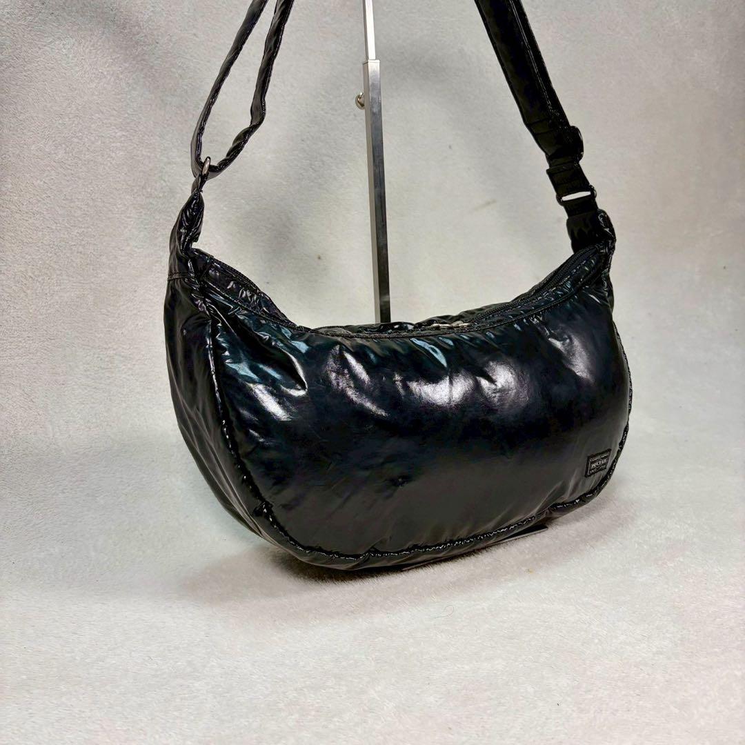 【美品✨】廃盤ポーターガール ボンボン ショルダーバッグ ハーフムーン　ナイロン