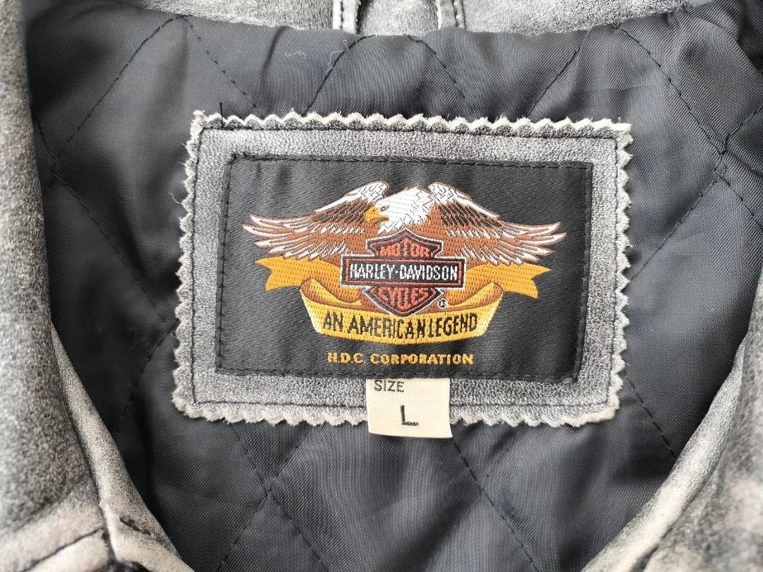Harley Davidson シングルライダースジャケット グレー