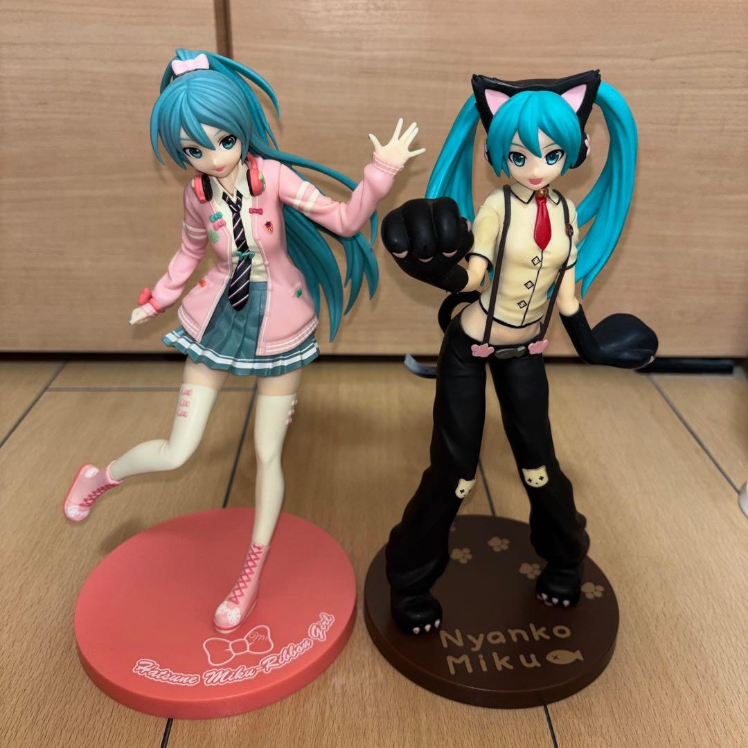 【4体セット】 初音ミク フィギュア にゃんこ ナチュラル リボンガール