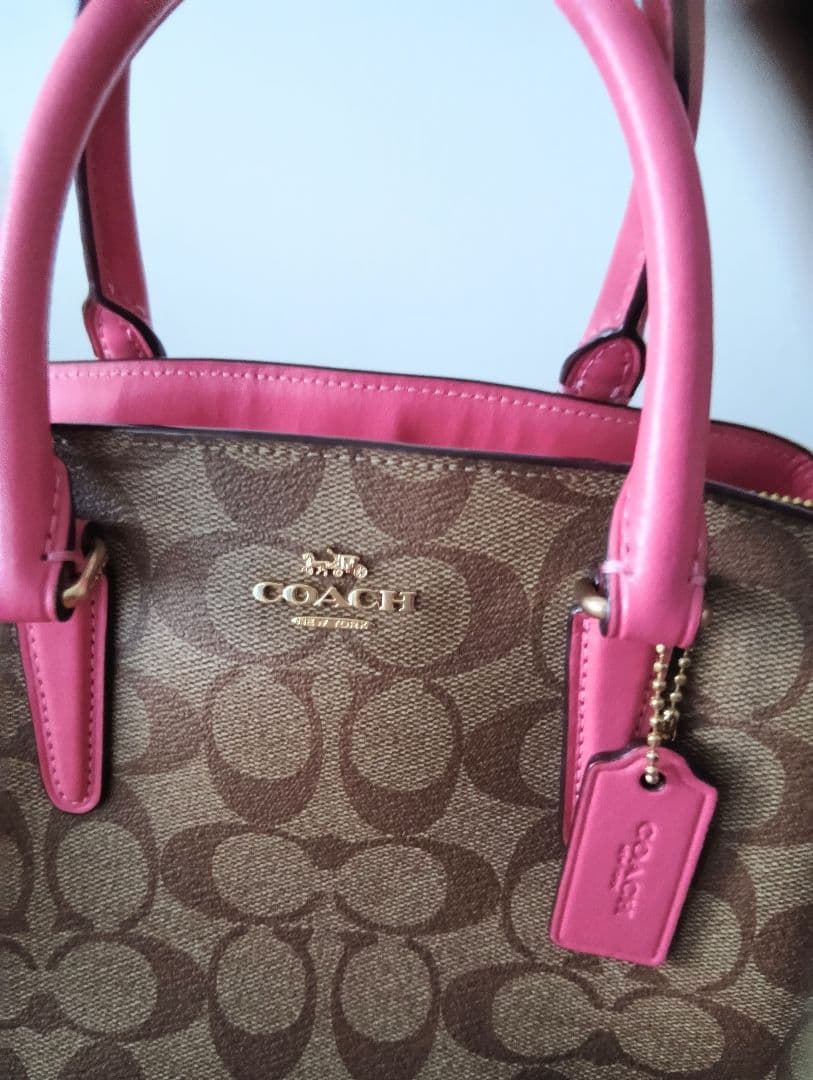 COACH コーチ超美品ショルダーバッグ ブラウン/ピンク