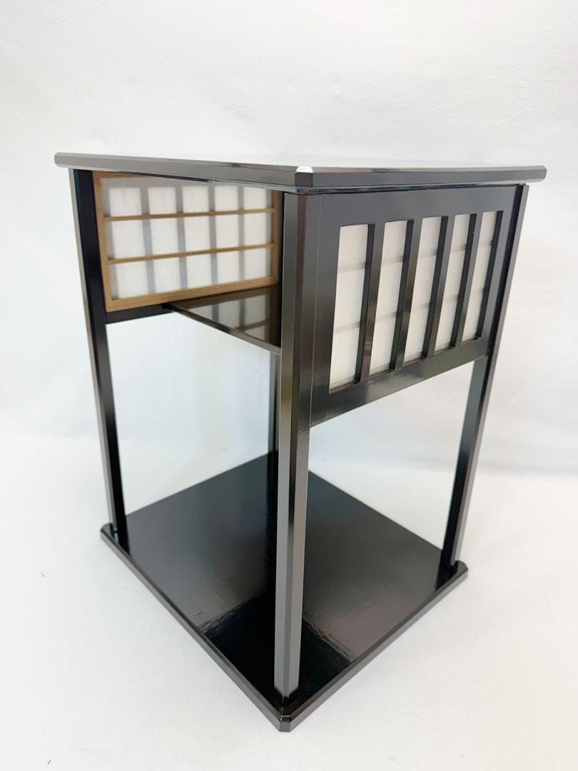 ほぼ未使用 茶道具 黒塗 即中斎好 好日棚 組立式 共箱