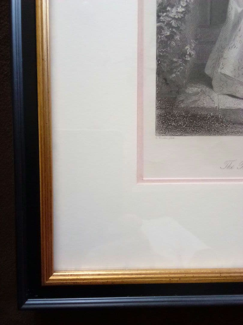 イギリス 銅版画 (エッチング技法) 婦人像