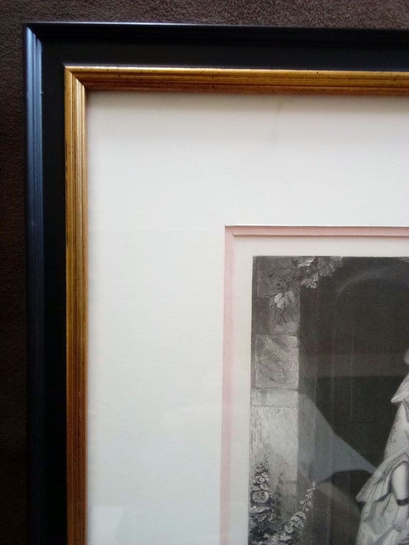 イギリス 銅版画 (エッチング技法) 婦人像