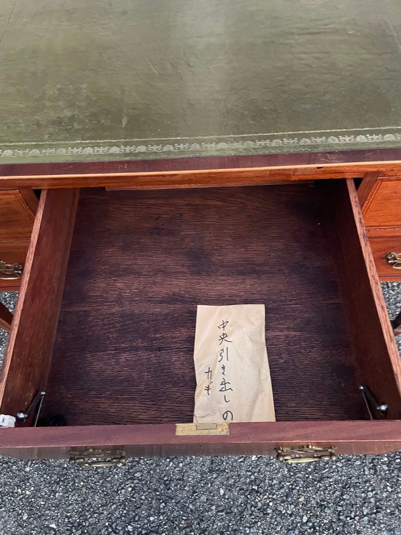 イギリス　書斎机　デスク マホガニー材 アンティーク　デスク　両袖　クラシック