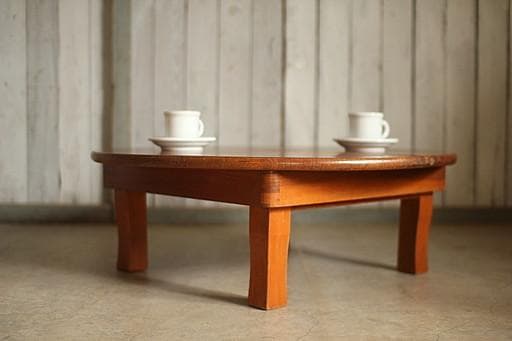 古い小ぶりな折り畳み丸テーブル　ちゃぶ台　古家具　古民家　古道具