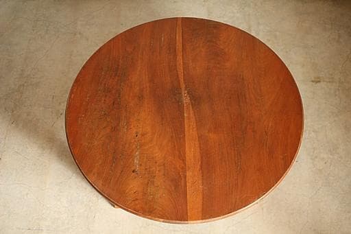 古い小ぶりな折り畳み丸テーブル　ちゃぶ台　古家具　古民家　古道具