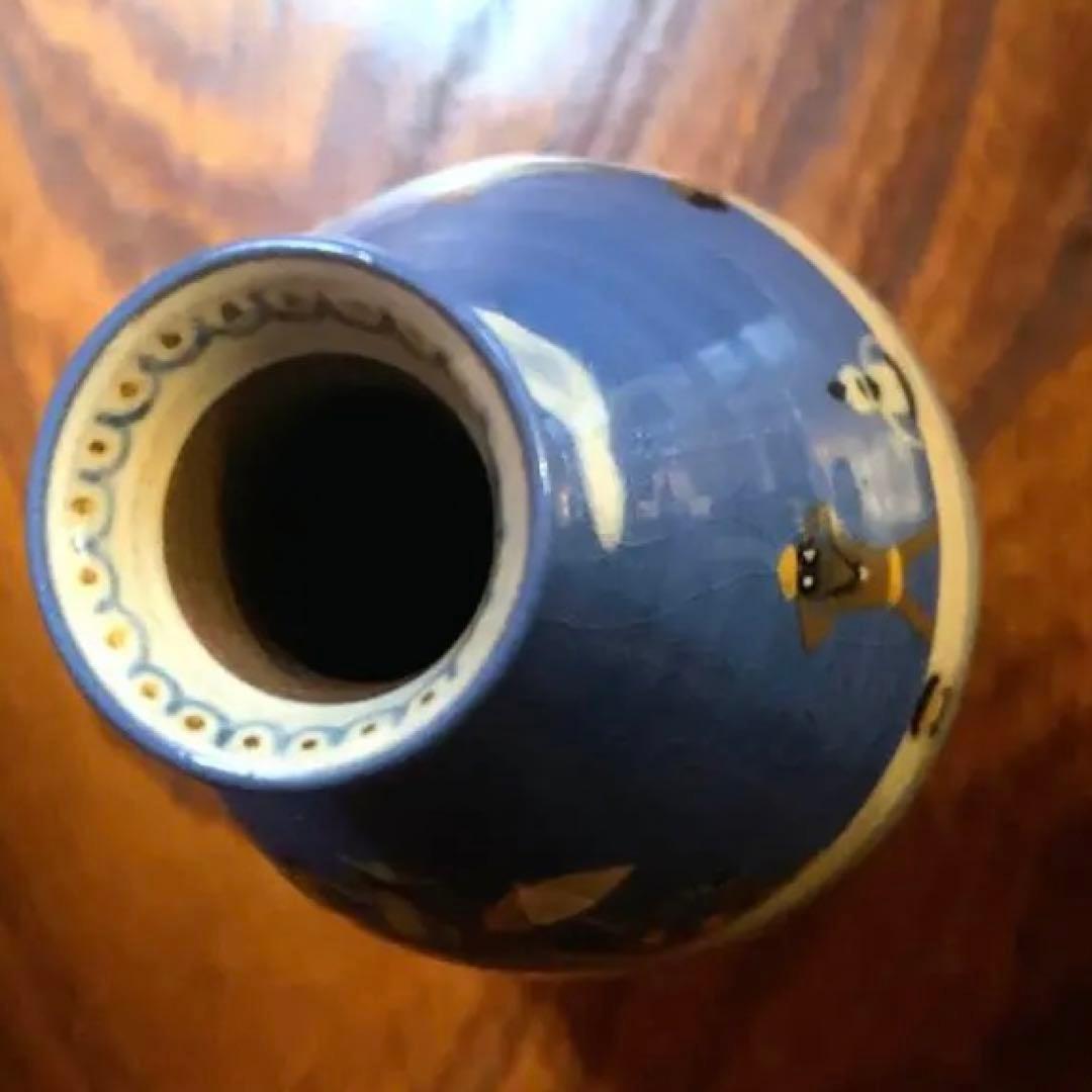 希少！スナフジタチサト作愛らしい遊泳陶芸徳利花器（検Loeweロエベ鹿児島睦