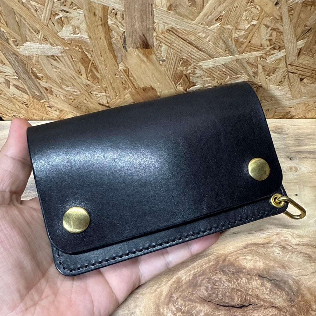 150 ミドル トラッカーウォレット 姫路レザー オイルレザー 真鍮