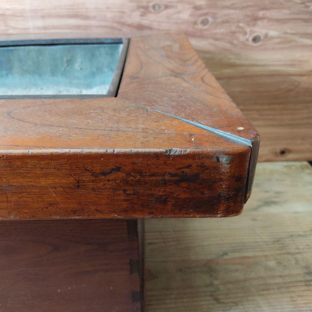 欅製 関西火鉢 長火鉢 骨董 アンティーク 火鉢