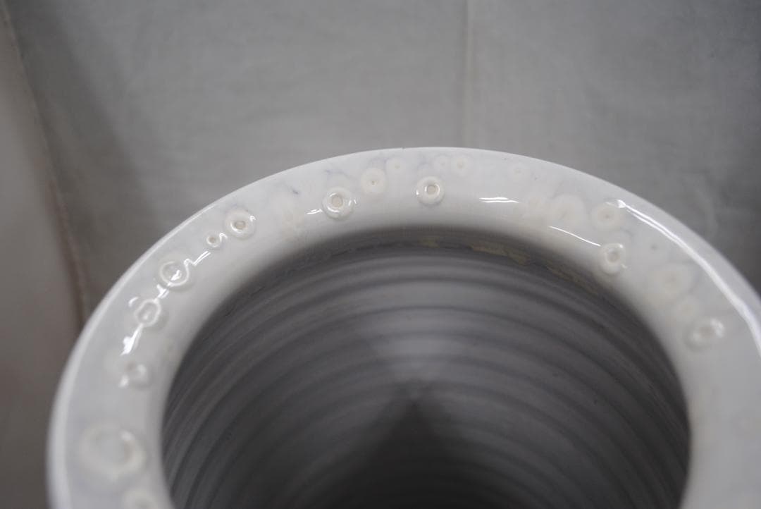 [1781]花器 彩墨結晶釉 孫超作　台湾　中国美術　古玩　陶磁器　花瓶　箱付き