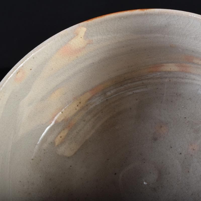 茶道具　鶴舞焼　加藤山古作　和歌文　平茶碗　共箱　C　7403