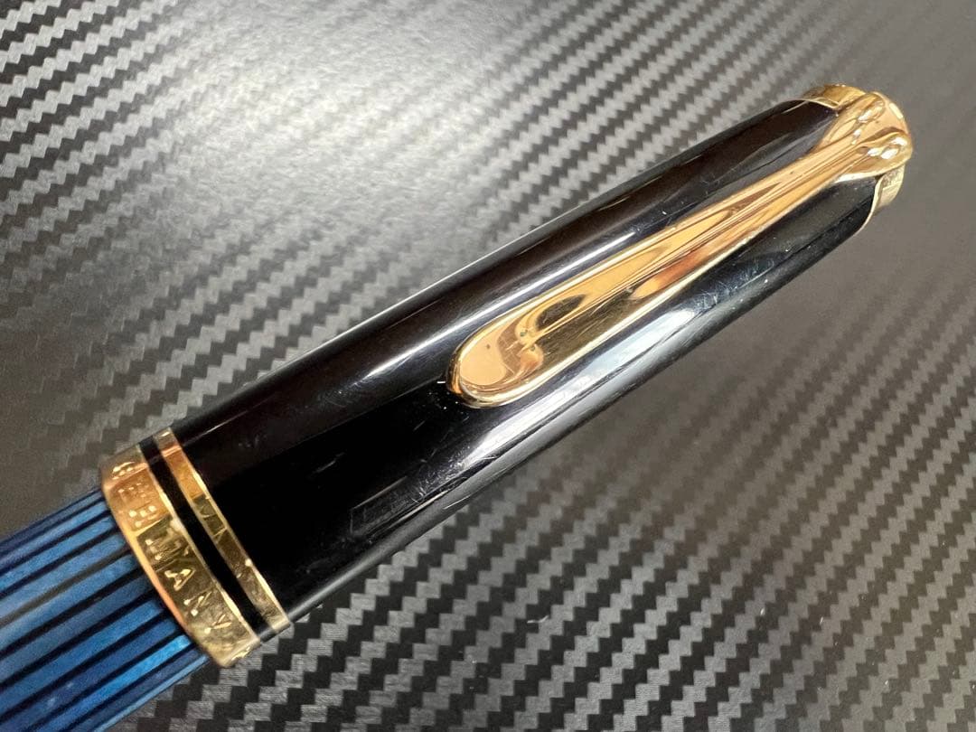 美品 ペリカン スーベレーン M800 青縞 F 万年筆