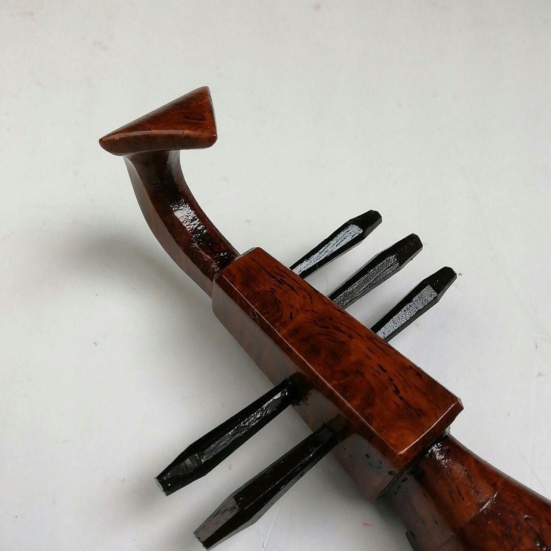 Ｔ９０１　香合　『秋草蒔絵　花梨造り』『琵琶香合』『道場宗廣 造』　共箱　茶道具