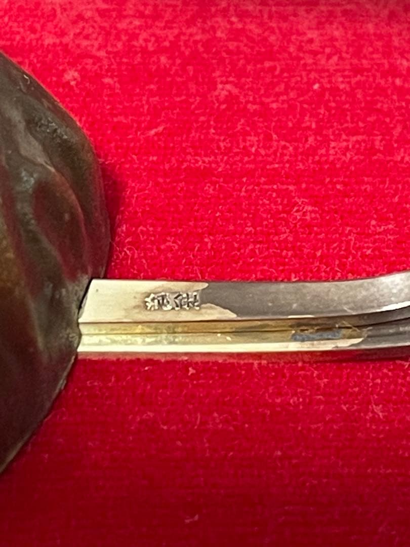 純銀　武比古作　鶴と亀　置物　ガラスケース付