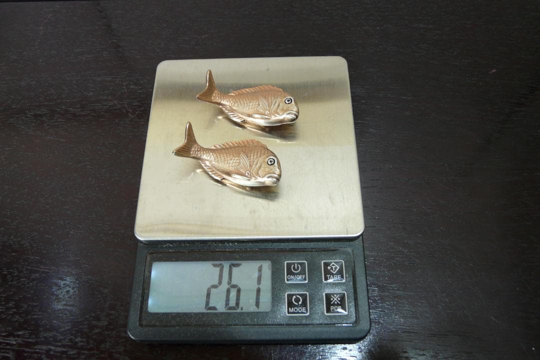 森毅(善興) 造 銀製 鯛 箸置 26.1g 銀細工 江戸打物