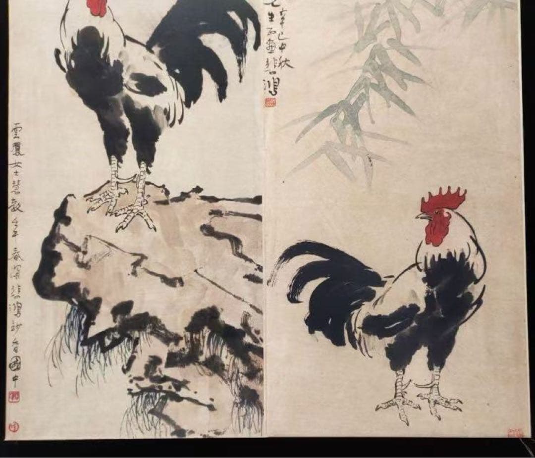中国美術品・中国近代名家徐悲鴻氏書画・動物画・掛け軸・書道・肉筆・屏風・大型書画