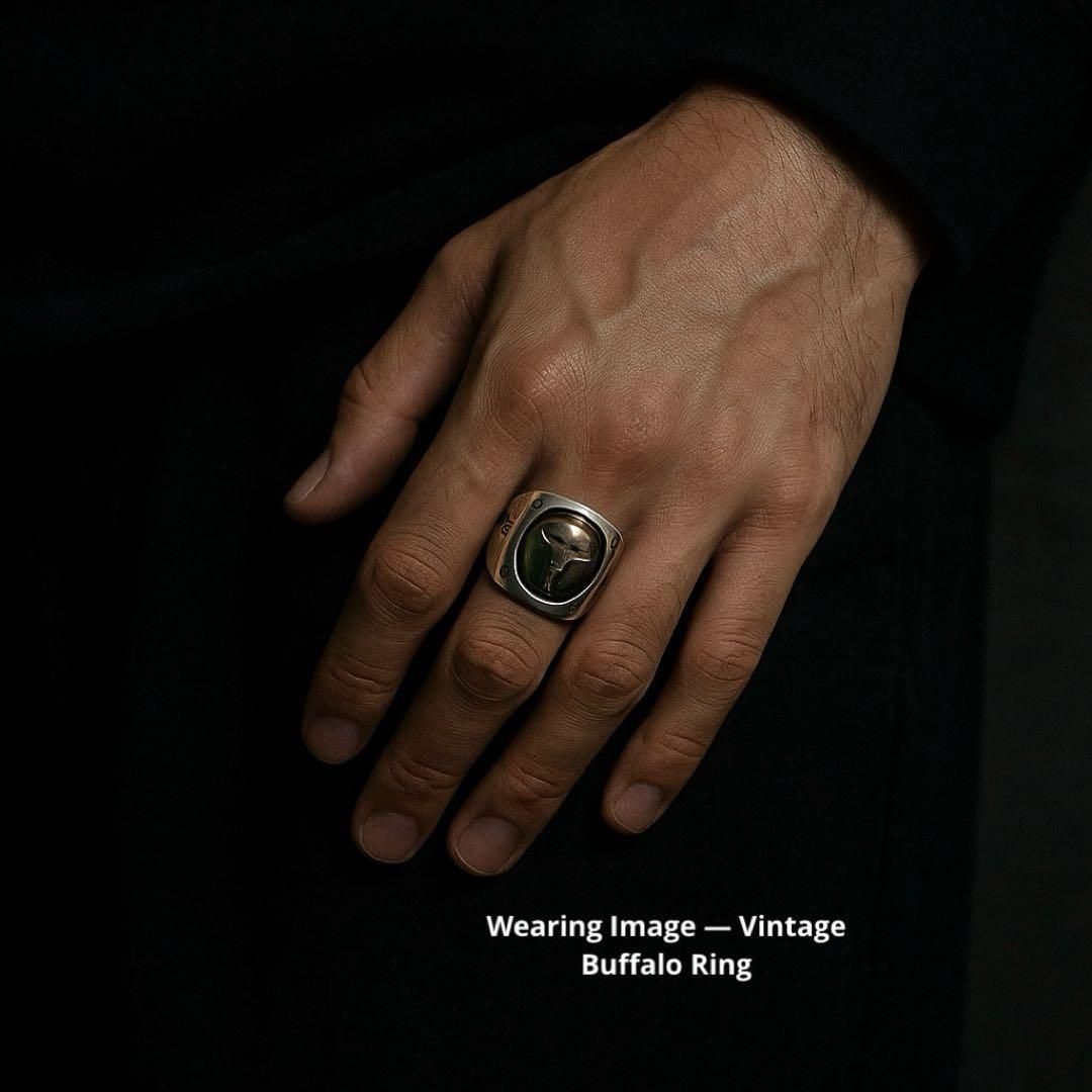 希少　激渋　アンティーク　ヴィンテージ　リング　925 シルバー バッファロー