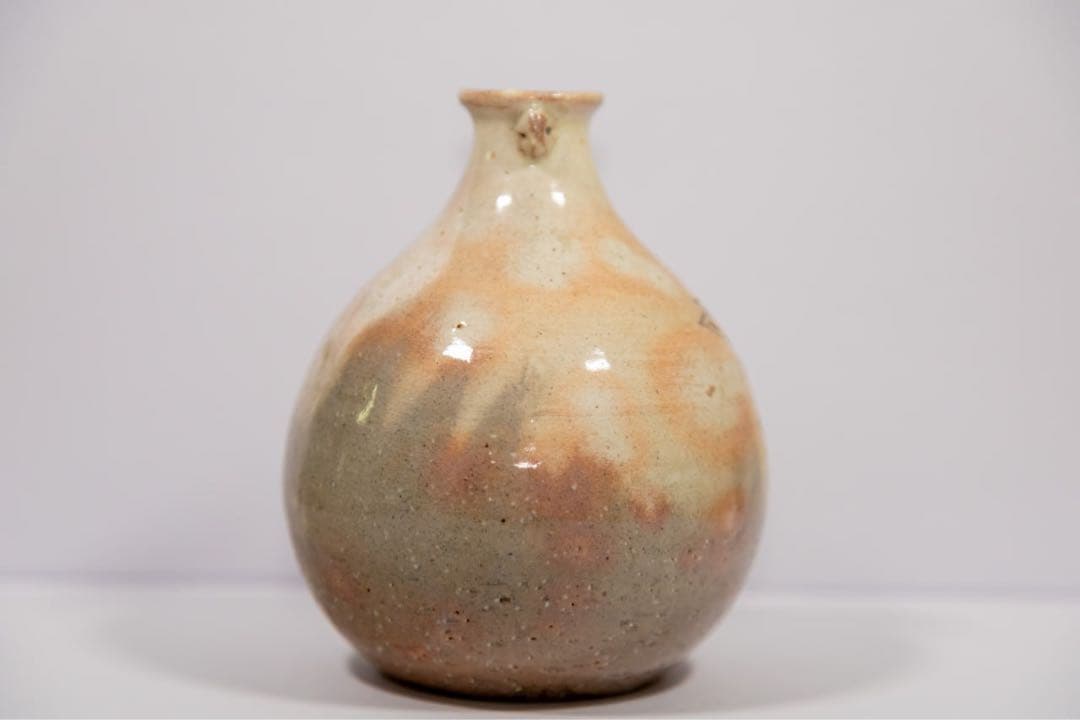 萩焼 松野緑栄 花文壺 共箱付 傑作 美術陶芸 日本陶磁器