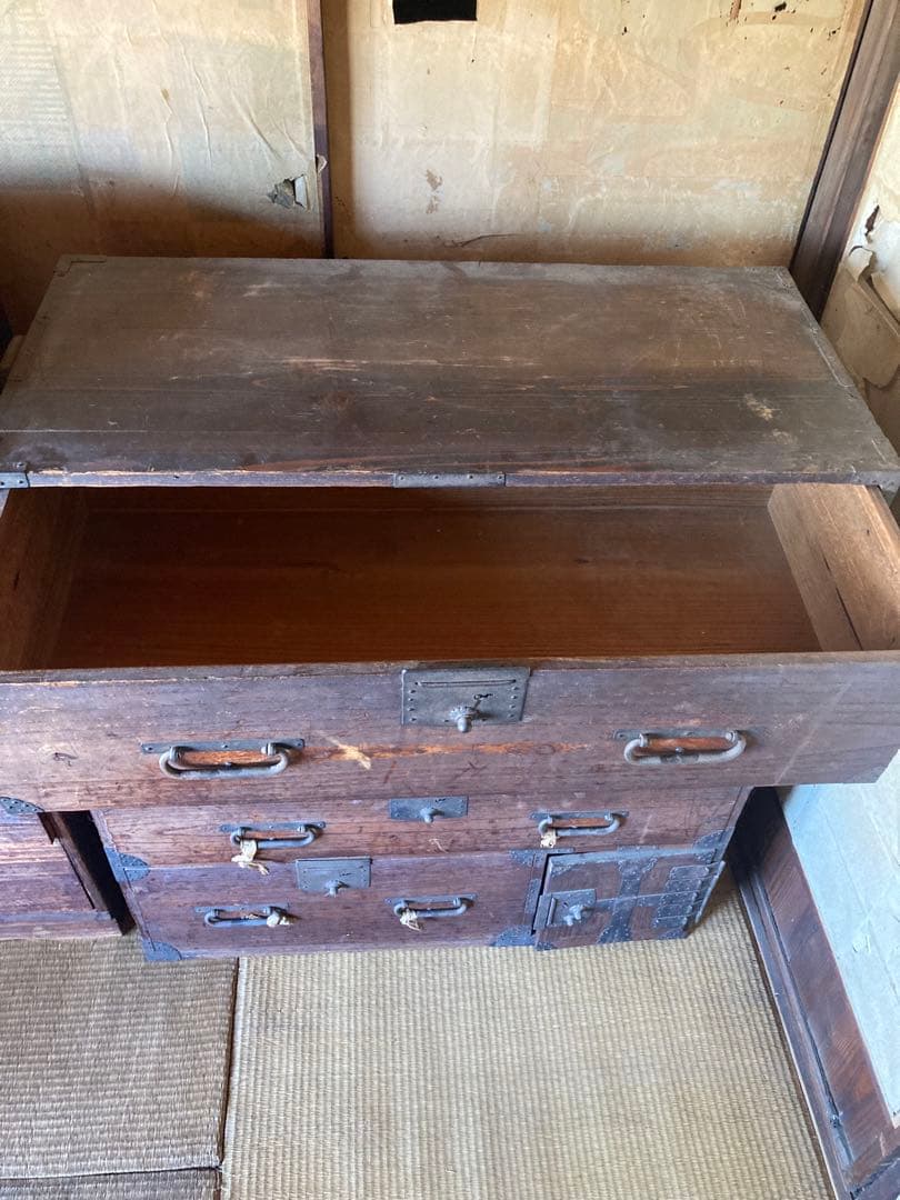 【昭和大正レトロ】アンティーク木製箪笥タンス