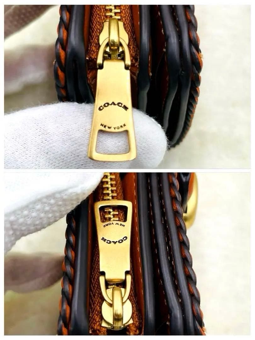 極美品　コーチ　ミディアム　ウォレット タビー　ブレイド L字ファスナー　金