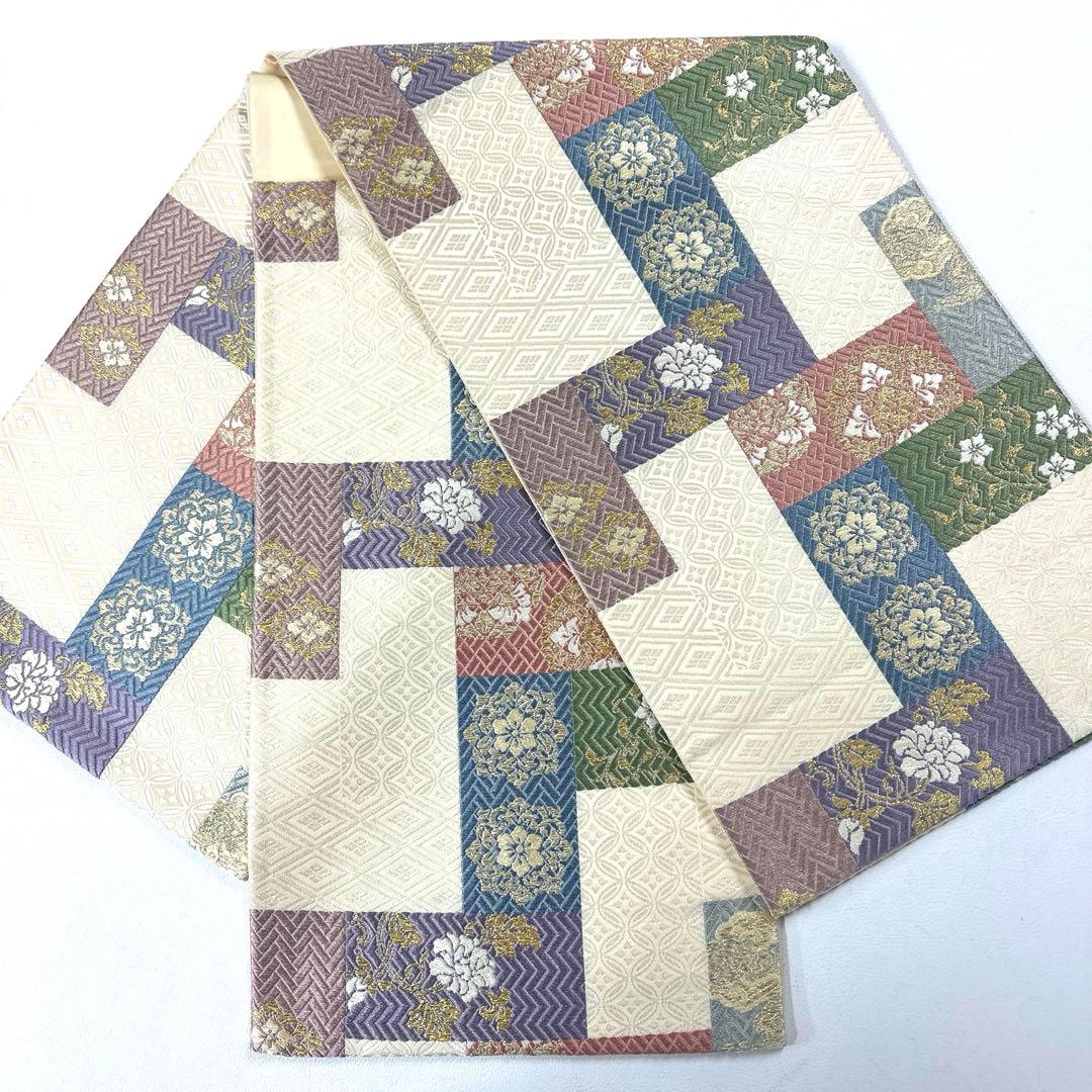 帯5734 ●高級 正絹 六通 袋帯