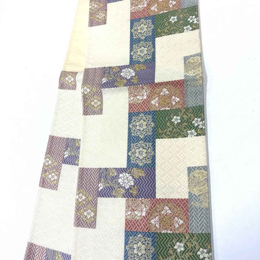 帯5734 ●高級 正絹 六通 袋帯