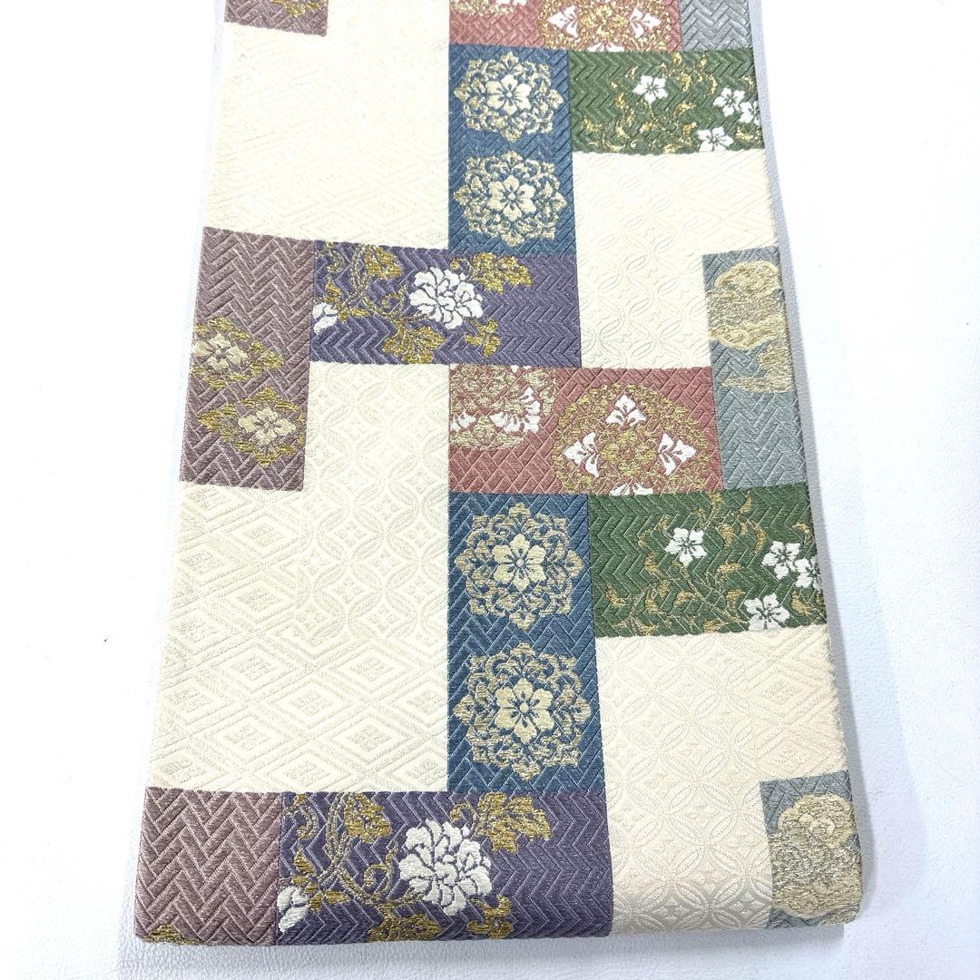 帯5734 ●高級 正絹 六通 袋帯