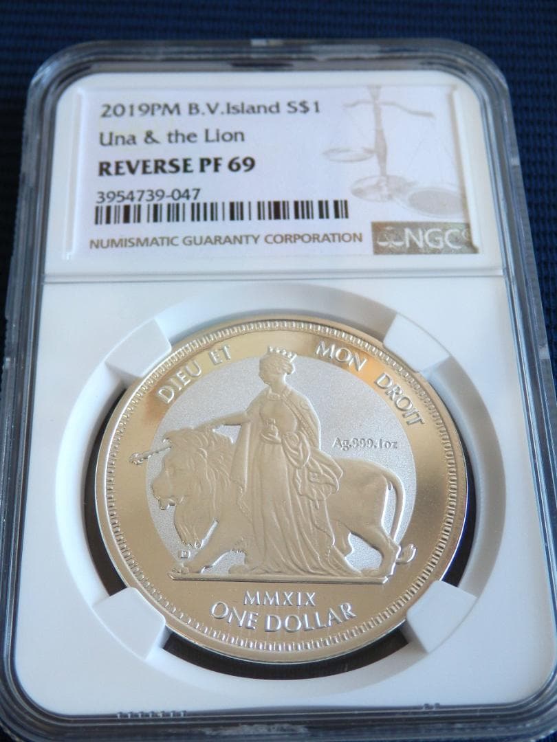 英領ヴァージン諸島/2019年ウナとライオン1オンス銀貨◆NGC PF69