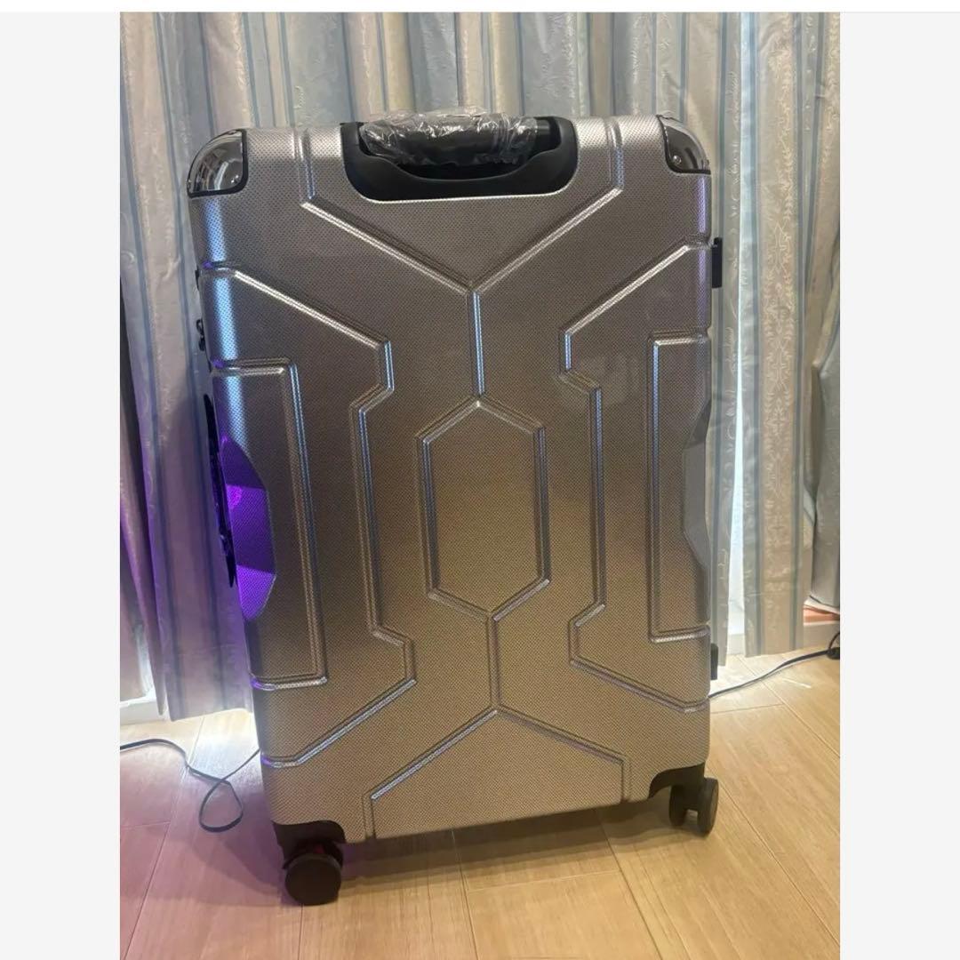 スーツケース キャリーケース 機内持ち込み可能 シルバー Lサイズ ベルト付き