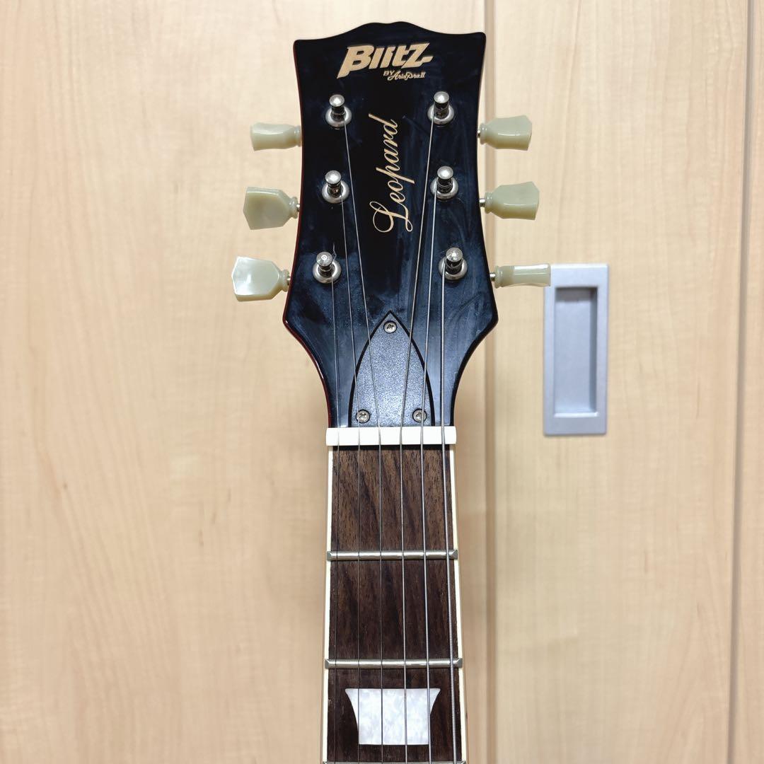 美品 新品弦付 BLITZ エレキギター Leopard レフティー レスポール