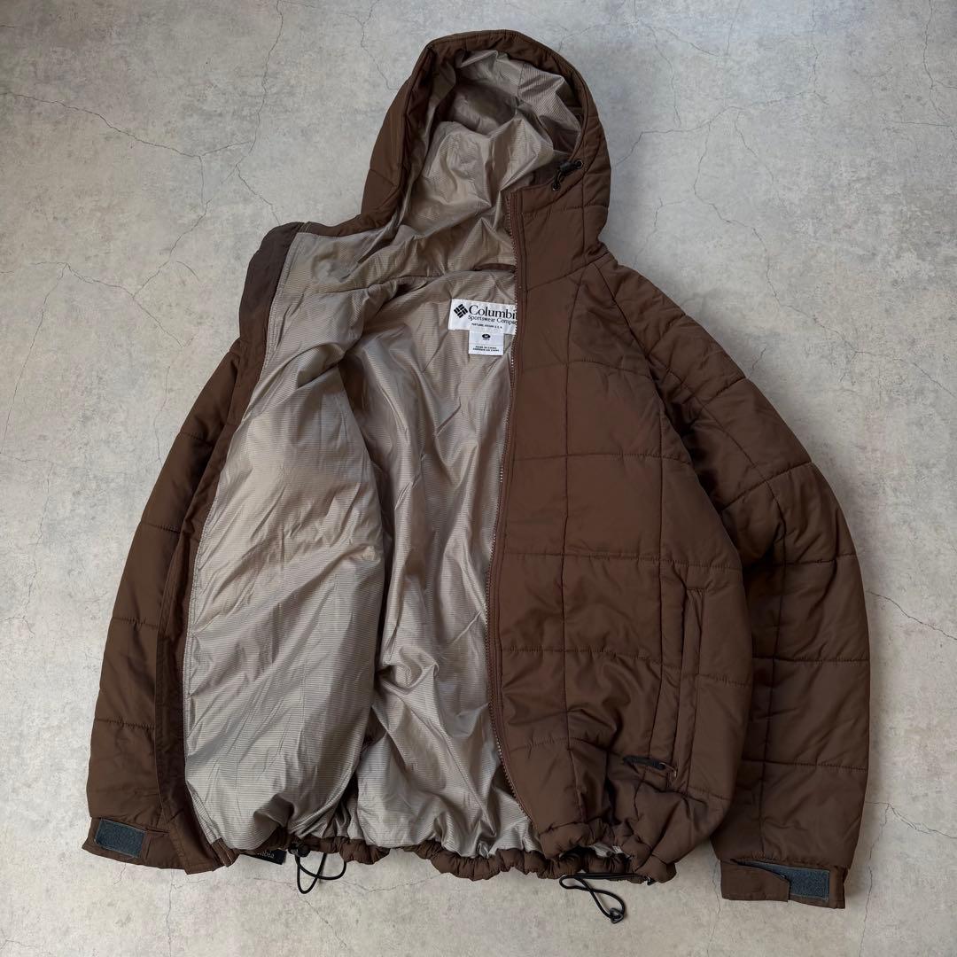 Columbia hooded puffer jacket パーカー ブラウン