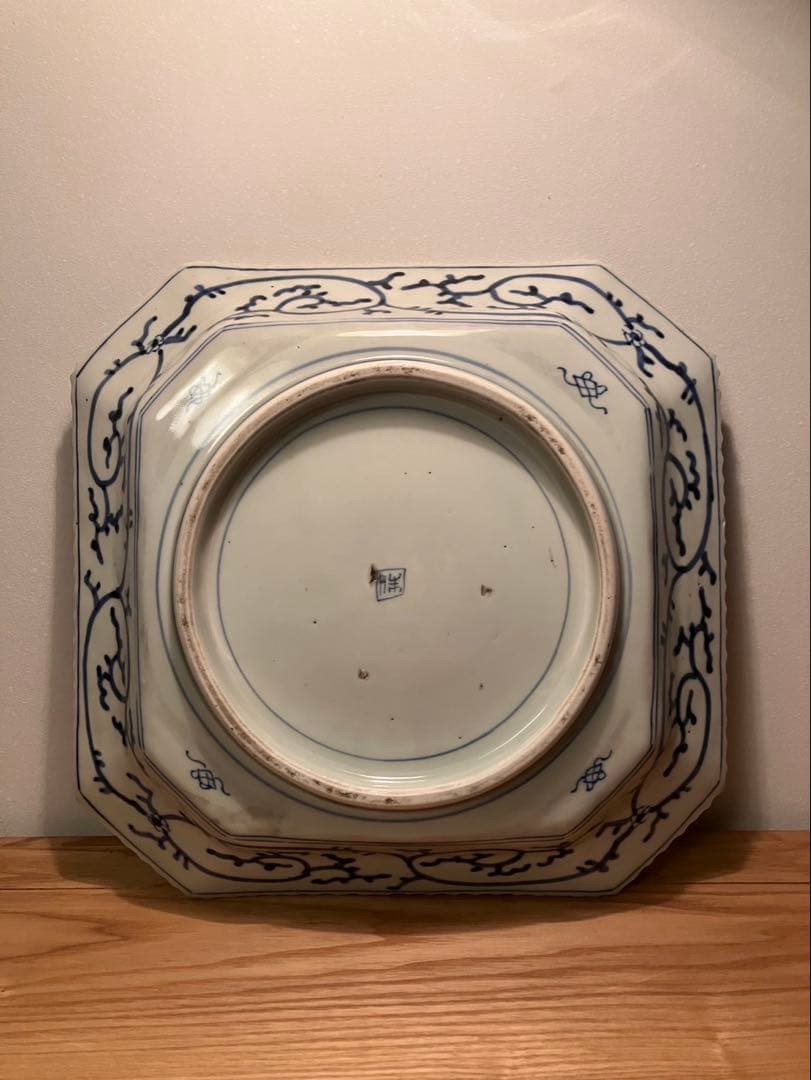 古伊万里 江戸後期 染付隅切角皿