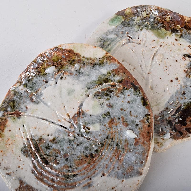 和食器　若尾昇苑造　鼠志野　鉢　皿　五客　共箱　V　R7885