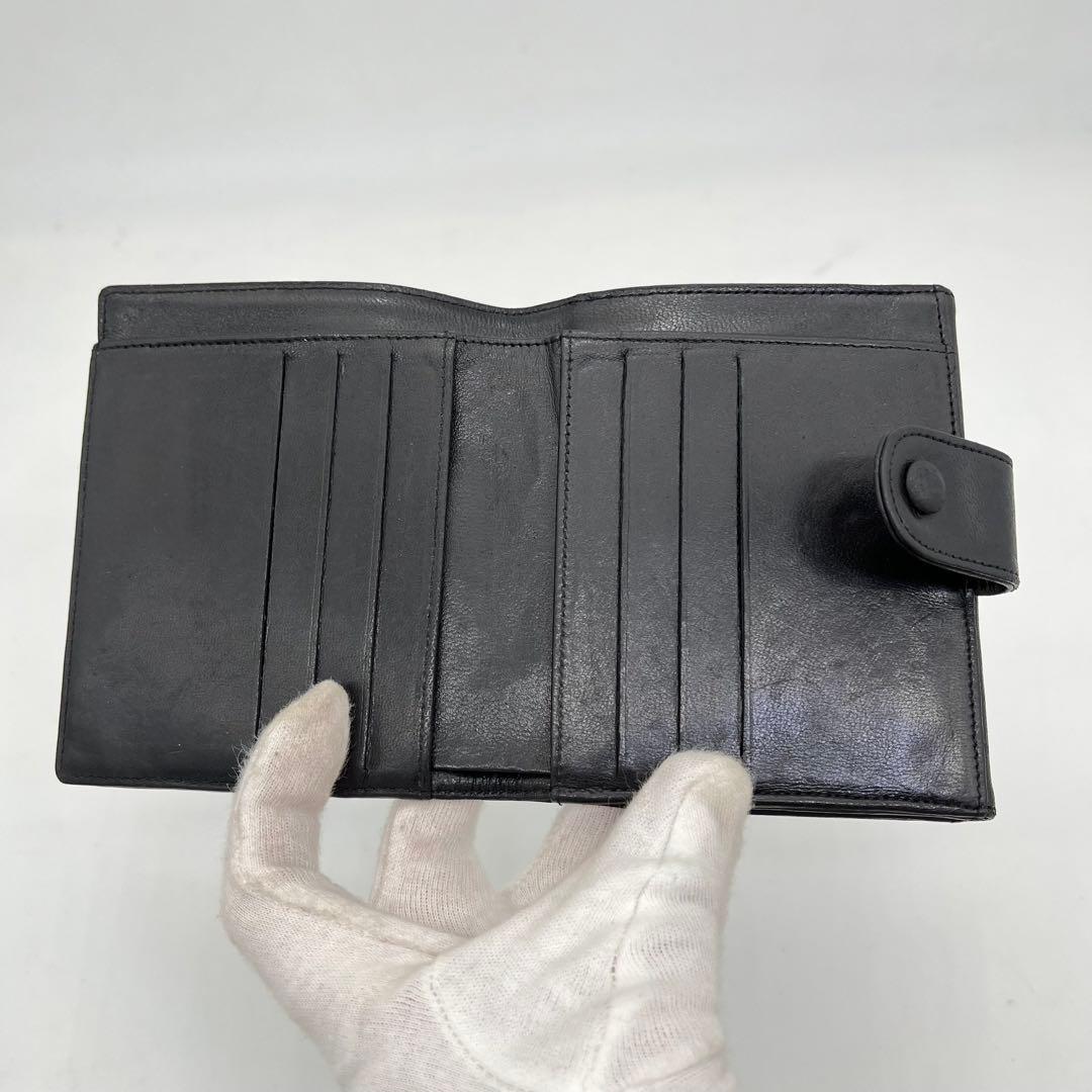 CHANEL 二つ折り財布 デカココマーク ロゴ入り 黒 ギャランティカード付き