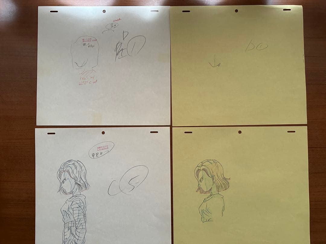 ドラゴンボール　原画　人造人間18号　ミスターサタン