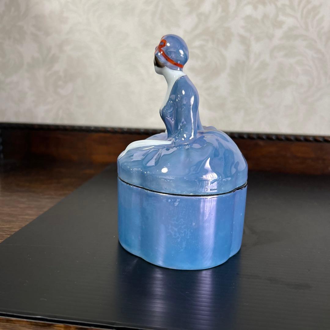 オールドノリタケ　ラスター彩 デコレディ　パウダーボックス　 ドレッサードール