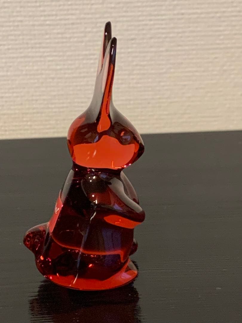 本日限定特別価格♪美品/Baccarat クリスタル　可愛い赤いラビット☆