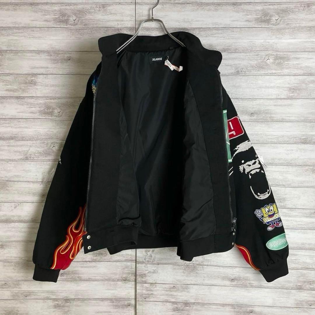 【超おすすめ】エクストララージレーシングジャケット 刺繍 パッチロゴ満載