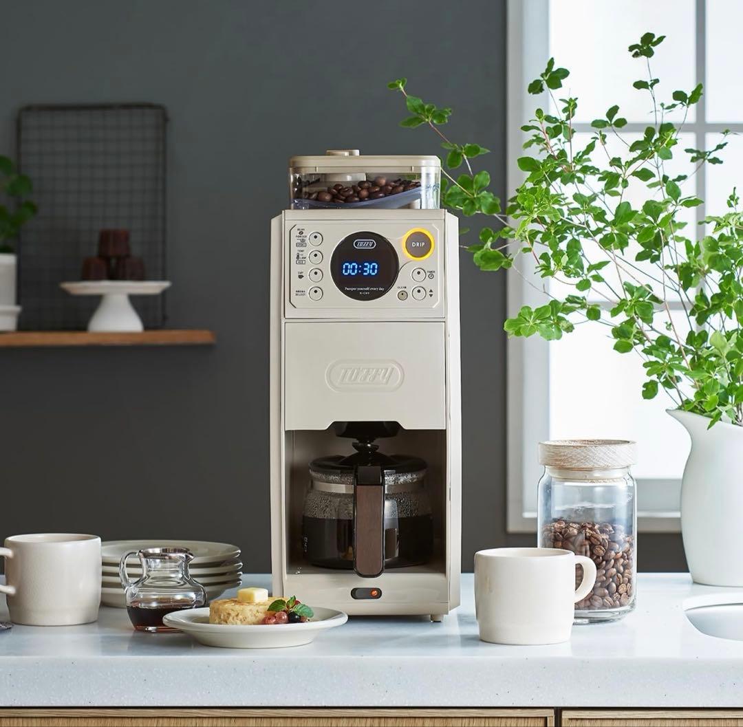 【新品未開封】Toffy全自動ミル付コーヒーメーカー K-CM9 グレージュ