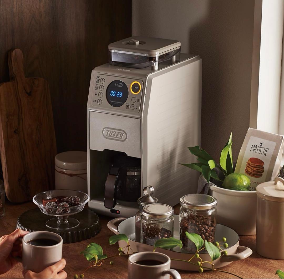 【新品未開封】Toffy全自動ミル付コーヒーメーカー K-CM9 グレージュ