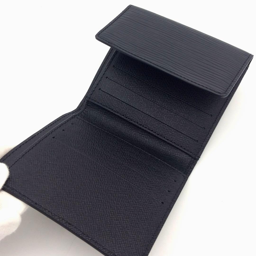 ルイヴィトン エピ 黒 ブラック メンズ Wホック エリーズ 三つ折り財布