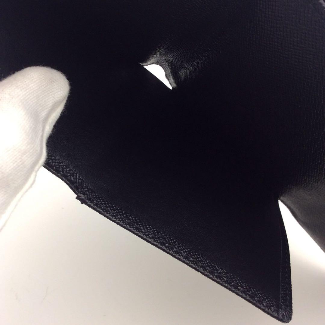 ルイヴィトン エピ 黒 ブラック メンズ Wホック エリーズ 三つ折り財布