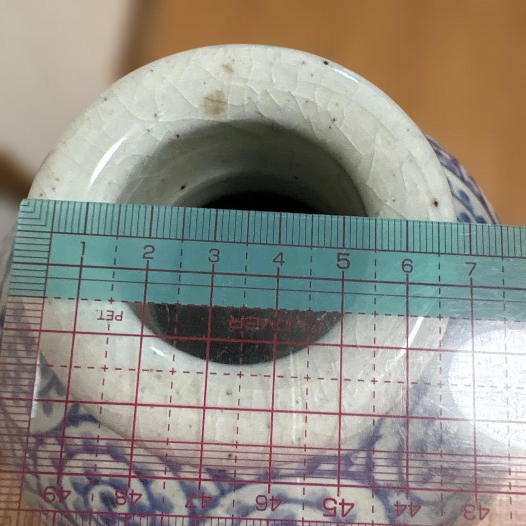 壺　花卉　タコ柄