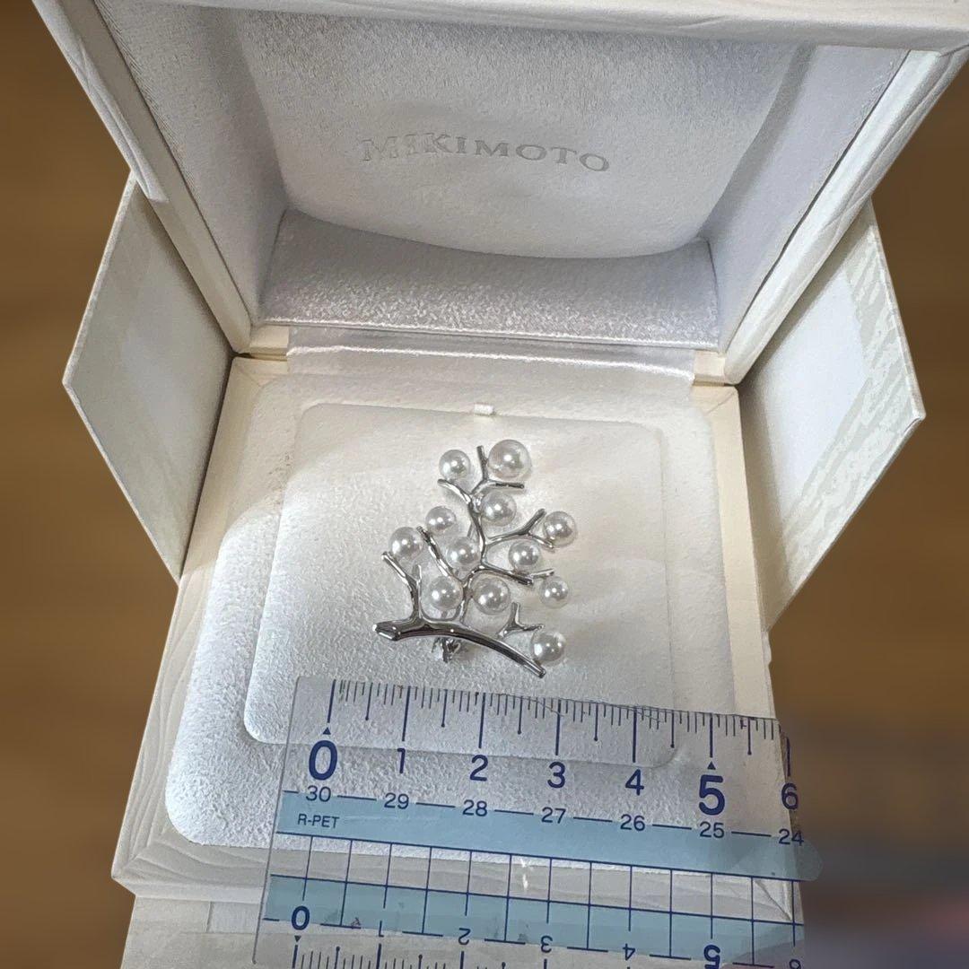 MIKIMOTOパールブローチ　幸福の木　シルバー