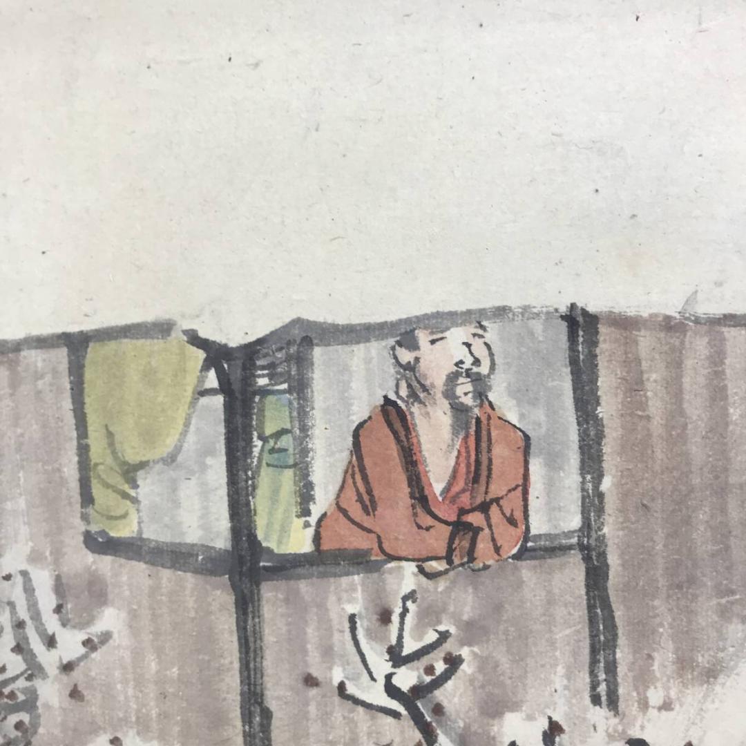 【模写】春木南溟/雪中田家図/山水図/雪景山水図/掛軸/名家伝来/AD-364