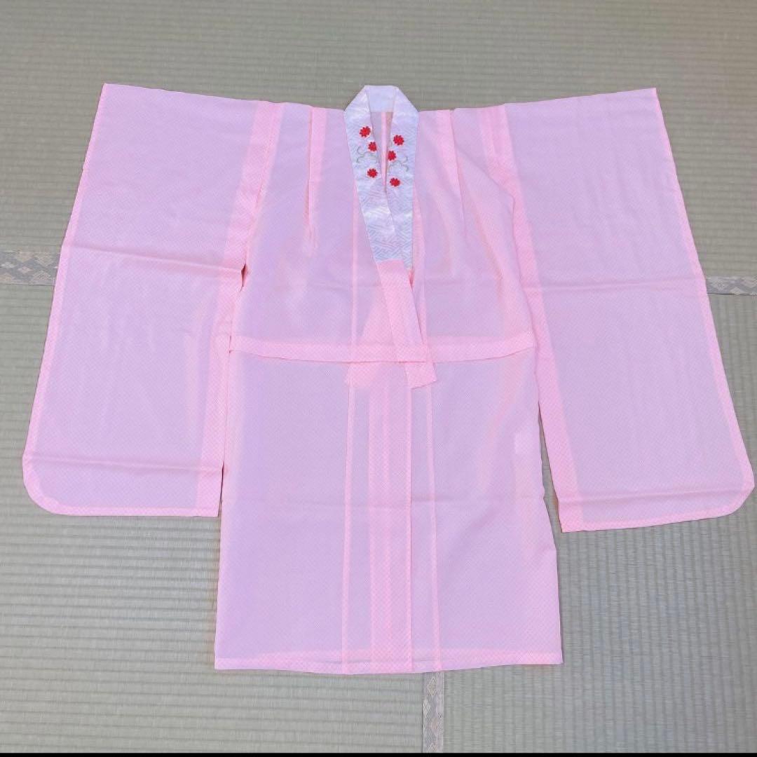 【七五三】7歳女の子 着物 11点セット　ピンク　オレンジ